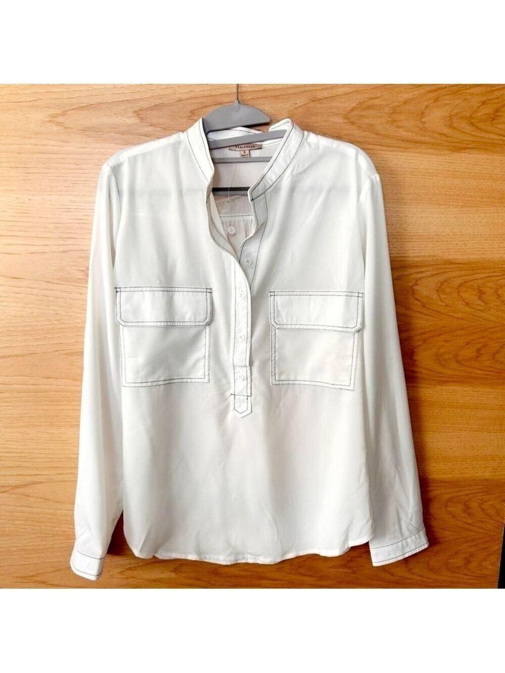 REMIXMESS WHITE HENLEY BLOUSE - NWT - Picture 2 of 9